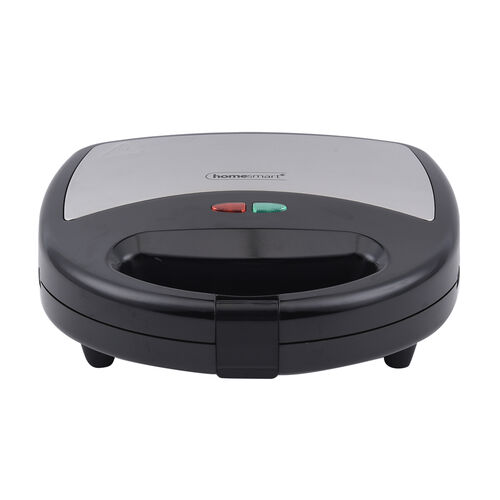 HOMESMART - tragbarer Sandwichmaker mit 3 austauschbaren Einsätzen, Größe 24x23x9 cm, Schwarz image number 1
