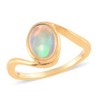 Natürlicher, äthiopischer Opal Bypass-Ring, 925 Silber vergoldet  ca. 0,85 ct image number 3