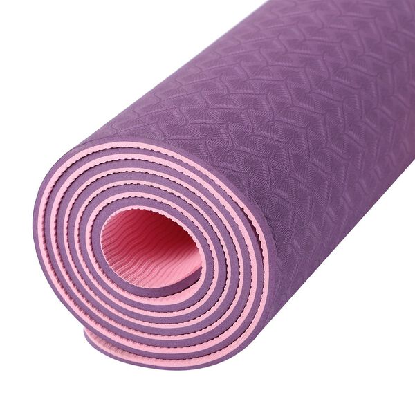 TPE rutschfeste Yogamatte, Rosa-Lila image number 10