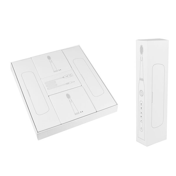 2er-Set elektrische Zahnbürste mit 2 Reisetaschen und 8 Bürstenköpfe, Schwarz und Rosa image number 8