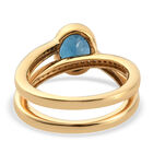 London Blau Topas und Zirkon Solitär-Ring in 925 Silber vergoldet image number 5
