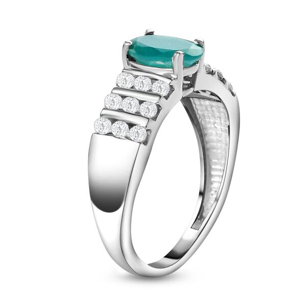 Grandidierit und wei&szlig;er Zirkon-Ring, 925 Silber platiniert  ca. 1,62 ct image number 5