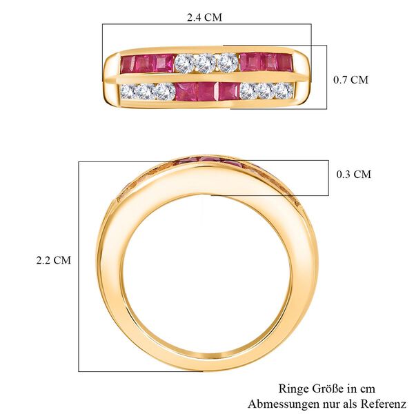 Afrikanischer Rubin  und Zirkon-Ring - 1,49 ct. image number 6