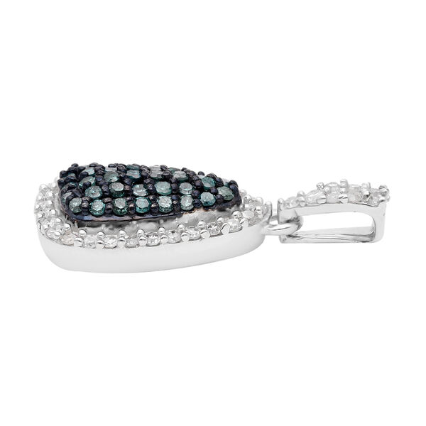 Blauer Diamant Anh&auml;nger 925 Silber platiniert ca. 0,33 ct image number 4