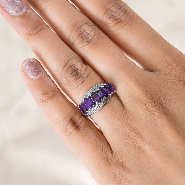 Afrikanischer Amethyst Ring Edelstahl (Gr&ouml;&szlig;e 16.00) ca. 2,07 ct image number 2