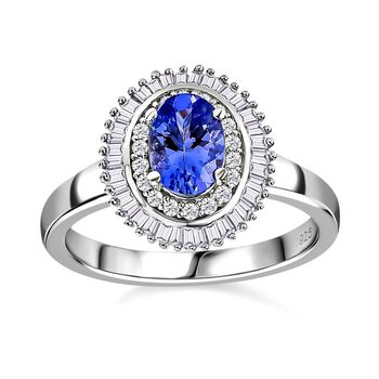 AA Tansanit und Diamant-Ring - 1,02 ct.