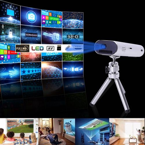 Homesmart - Mini-Tragbar 4K Projektor, 145x53x28.5mm, Silber image number 1