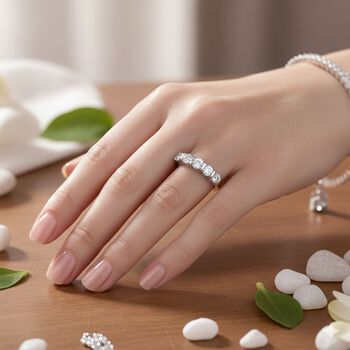 Lustro Stella wei&szlig;er Zirkonia Half Eternity Ring