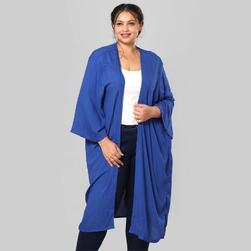 Einzigartiger Duster Kimono, Einheitsgröße, Blau image number 0