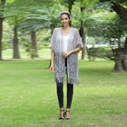 JOVIE Spitze Cardigan mit Quaste, Einheitsgröße, grau