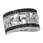Schwarzer Spinell Ring 925 Silber rhodiniert  ca. 0,80 ct image number 0