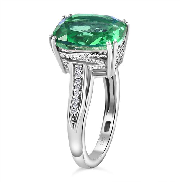 Pfau Quarz Triplette, Wei&szlig;er Zirkon Ring 925 Silber platiniert (Gr&ouml;&szlig;e 20.00) ca. 5.58 ct image number 5