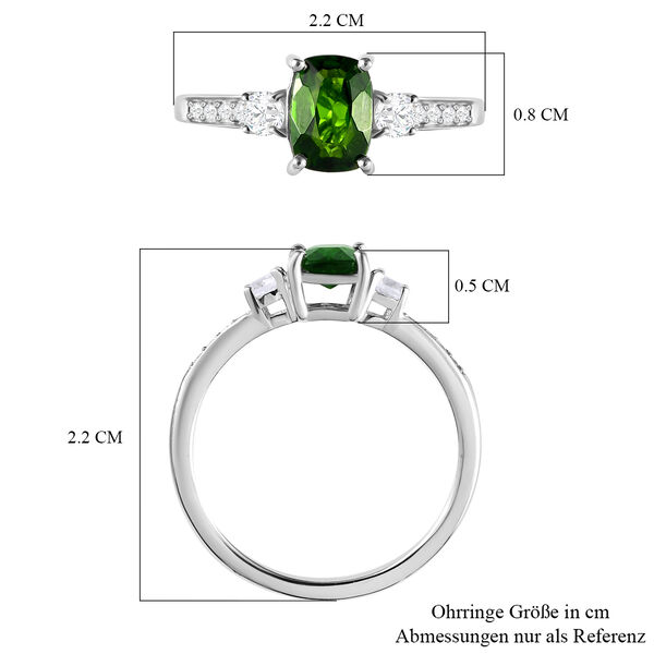 Nat&uuml;rlicher Chromdiopsid und Zirkon-Ring - 1,26 ct. image number 7