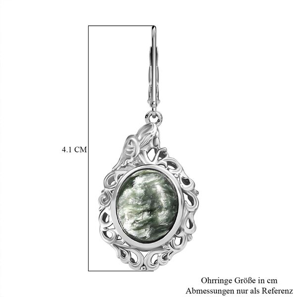 Sibirischer Seraphinite Ohrringe Edelstahl ca. 9,55 ct. image number 5