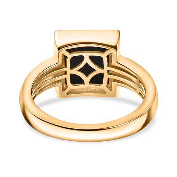 Tucson Exklusive- Goldenite, Wei&szlig;er Zirkon Ring 925 Silber 750 Gelbgold Vermeil (Gr&ouml;&szlig;e 16.00) ca. 2.62 ct image number 6