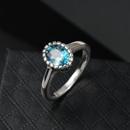 AA Blauer Zirkon Ring 925 Silber rhodiniert (Größe 17.00) ca. 1,94 ct image number 1