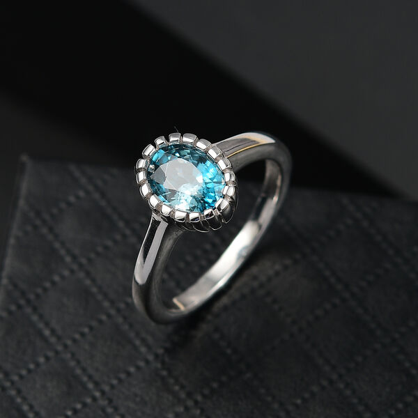 AA Blauer Zirkon Ring 925 Silber rhodiniert (Gr&ouml;&szlig;e 17.00) ca. 1,94 ct image number 1