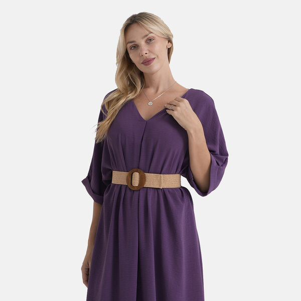 " La Marey  woven  dressesMaterial :100% polyesterOnesize  size:length:120cm bust:65cm  Weight:375g Color:purple " image number 4