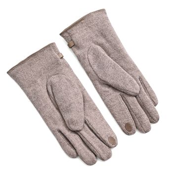 Kaschmir-Handschuhe mit Touchscreen-Funktion, Karomuster, Onesize, Braun