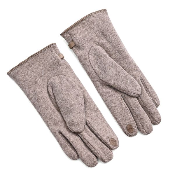 Kaschmir-Handschuhe mit Touchscreen-Funktion, Karomuster, Onesize, Braun image number 3