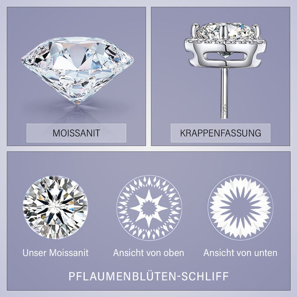 Moissanit Ringe 925 Silber platiniert (Größe 16.00) ca. 1.82 ct image number 1