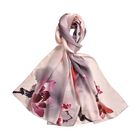 LA MAREY - Gemaltes unifarbenes Kreppsatin 100% Seidenschal, Größe: 52*170cm, rosa