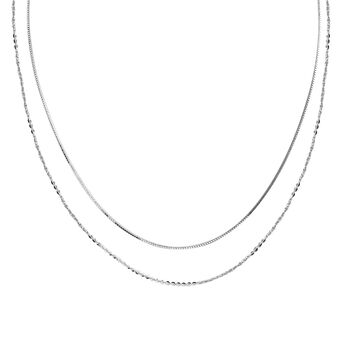 2er Set, Italienische Venezianer und Belcherkette, 925 Silber, ca. 50 cm