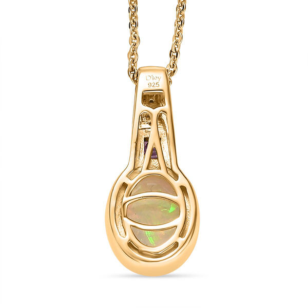 D’Joy Natürlicher, äthiopischer Welo Opal, rosa Saphir und Zirkon Anhänger mit 50cm Kette - 1,32 ct. image number 5