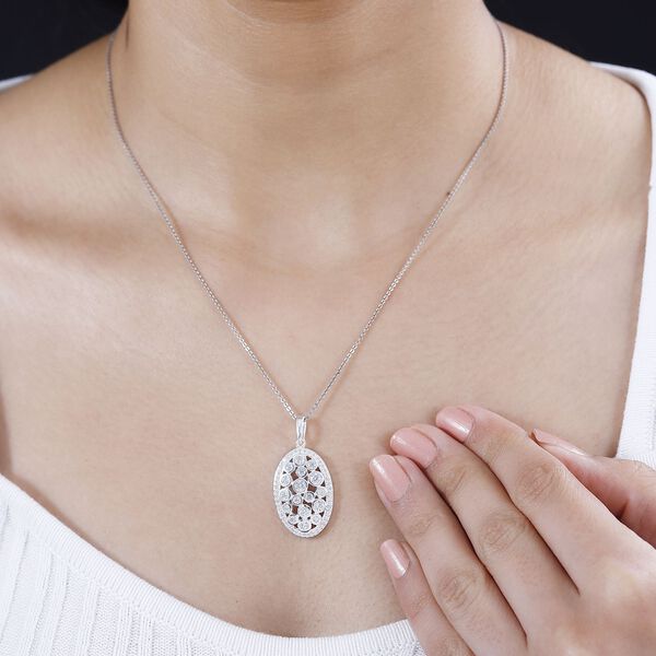 Weißer Zirkonia Anhänger 925 Silber image number 3