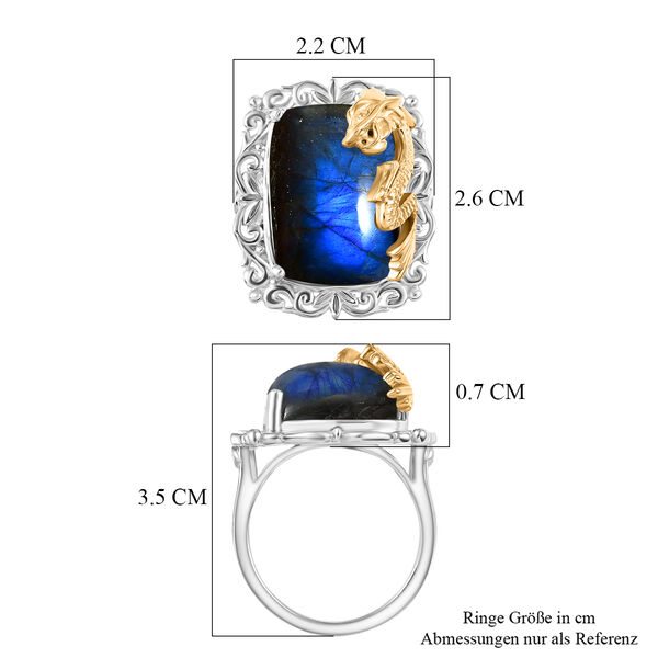 EVER TRUE AAA Labradorit Ring Nickelfreies Messing (Gr&ouml;&szlig;e 19.00) ca. 15,30 ct image number 6