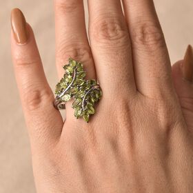 Natürlicher Peridot Ring, 316L Edelstahl (Größe 17.00) ca. 5.31 ct