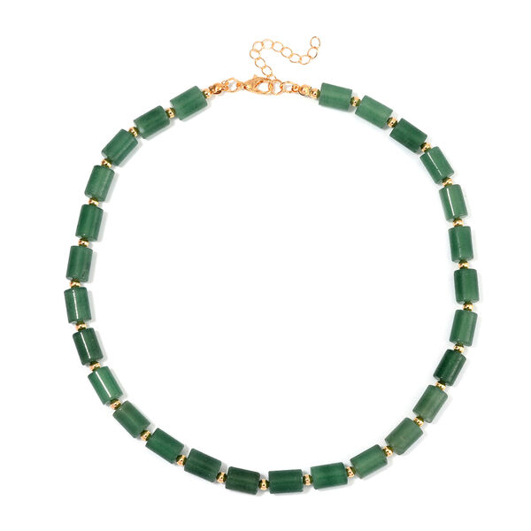 Grüner Aventurin Halskette ca. 45 cm Legierung Standard gelb vergoldet ca. 204,15 ct. image number 2