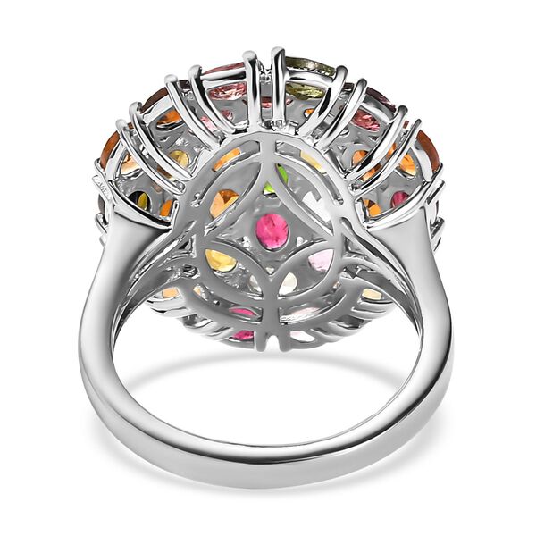Nat&uuml;rlicher, mehrfarbiger Turmalin-Ring, 925 Silber platiniert (Gr&ouml;&szlig;e 17.00) ca. 5.58 ct image number 6