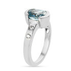 Blauer und Weißer Zirkon Ring 925 Silber platiniert  ca. 3,14 ct image number 4