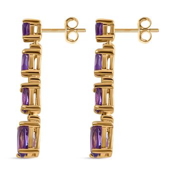 Afrikanischer Amethyst Ohrringe, 925 Silber platiniert, ca. 2.59 ct