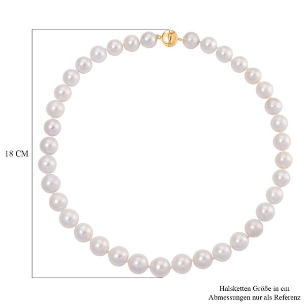 D'Joy Weiße Edison Perle (11-14 mm) Halskette ca. 50 cm 925 Silber vergoldet image number 6