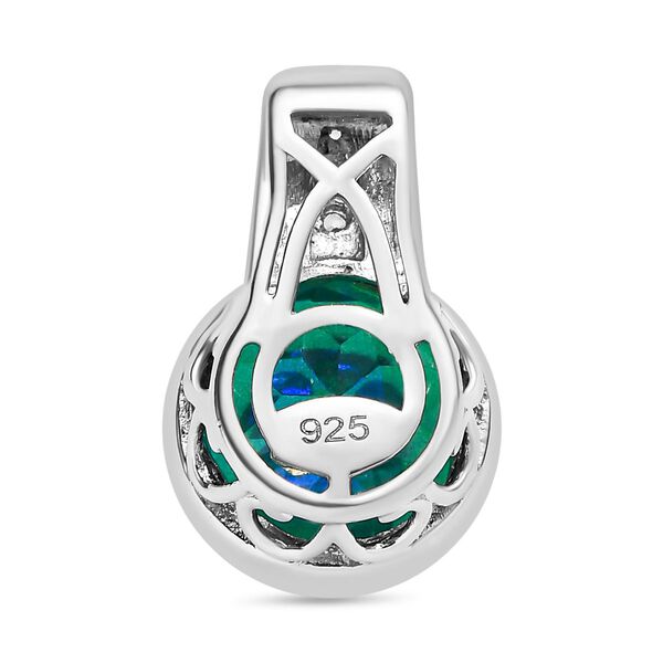 Pfau Triplett Quarz, wei&szlig;er Zirkon Anh&auml;nger 925 Silber platiniert ca. 3.10 ct image number 5
