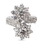 LUSTRO STELLA Hergestellt mit Feinster ZIRKONIA Ring 925 Silber Platin-Überzug (Größe 17.00) ca. 10,03 ct