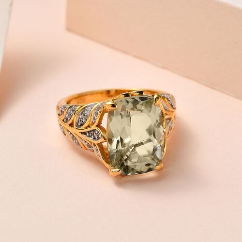 Prasiolith und Zirkon Ring - 6,52 ct. image number 1