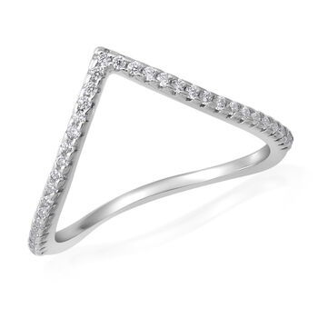 LUSTRO STELLA - wei&szlig;er Zirkonia-Ring, 925 Silber rhodiniert (Gr&ouml;&szlig;e 16.00) ca. 0,29 ct