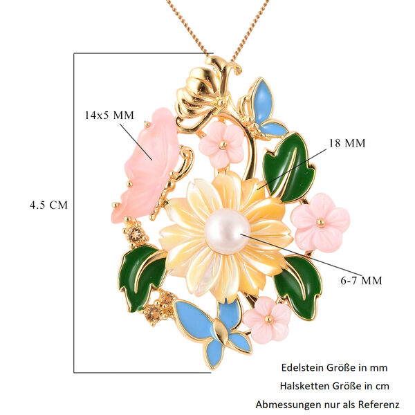 JARDIN-KOLLEKTION Blumen Anhänger mit Kette ca. 45 cm 925 Silber-Vergoldet image number 6