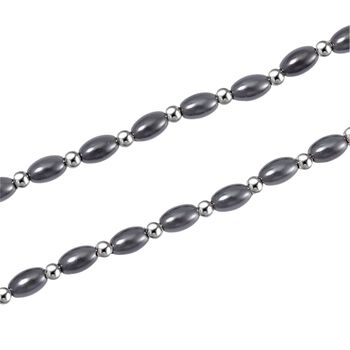 Pfaufarbene Muschelperle (6x4 mm) Halskette ca. 50 cm + 5 cm Extender