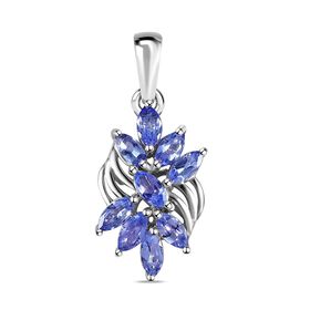 Tansanit Anhänger, 925 Silber platiniert ca. 1.63 ct