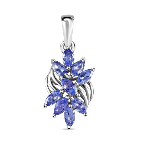 Tansanit Anhänger, 925 Silber platiniert ca. 1.63 ct image number 0