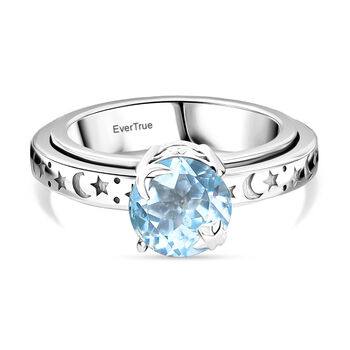 EverTrue AA himmelblauer Topas Spinning Ring - 2,35 ct.
