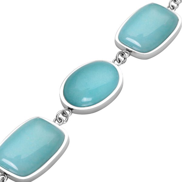 Amazonit-Armband, ca. 19 cm, reiner Edelstahl ca. 80,00 ct image number 4