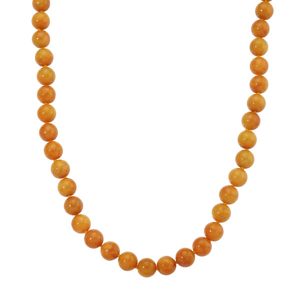 Honig Jade Halskette ca. 50 cm 925 Silber Vergoldet ca. 720.00 ct