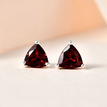 Rote Granat Ohrringe, 925 Silber ca. 1,81 ct