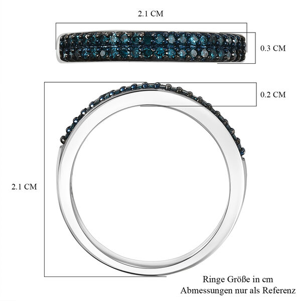 CULLINAN-MINE - Blauer Diamant Ring 925 Silber rhodiniert (Gr&ouml;&szlig;e 20.00) ca. 0.25 ct image number 6