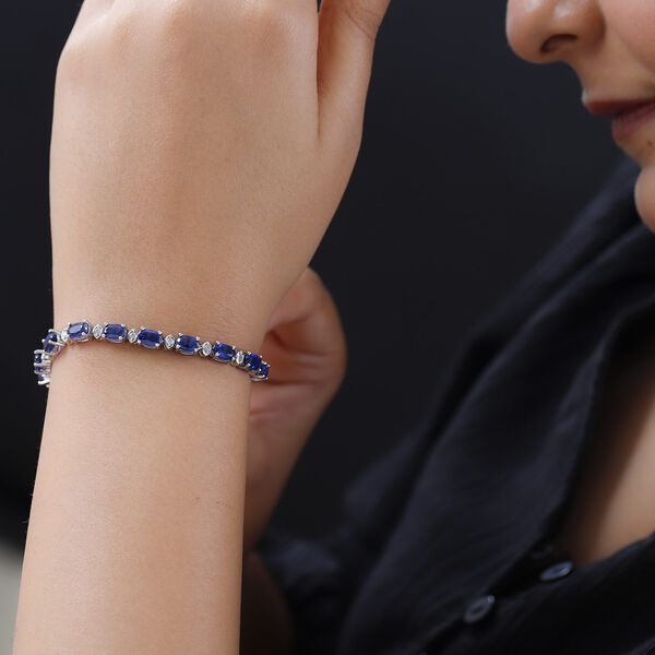 Kaschmir Kyanit und Zirkon-Armband, 19 cm - 13,02 ct. image number 3